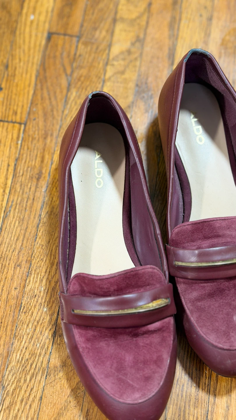 ALDO Burgundy Loafers with Gold Accent - photo 4