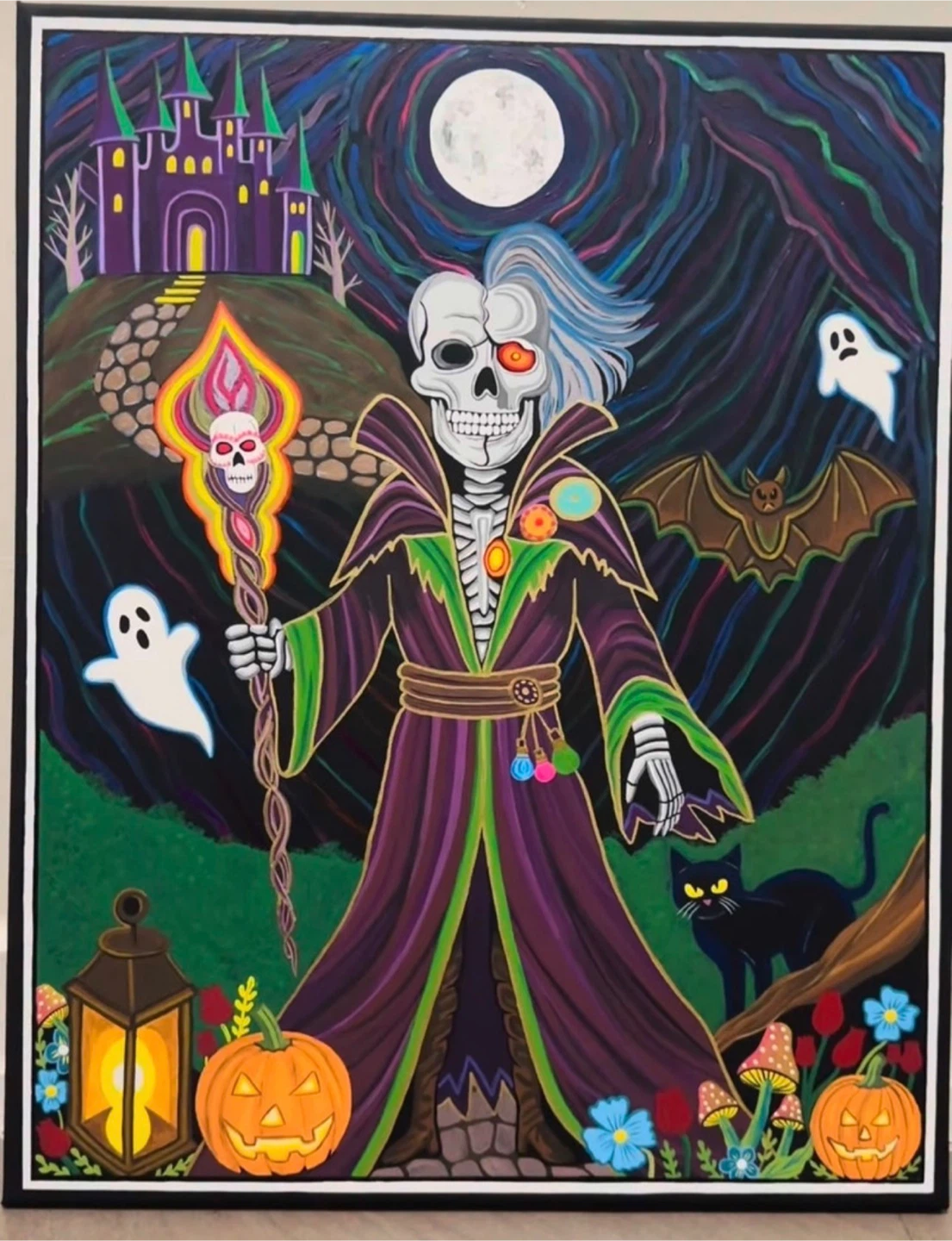 New handmade original halloween art on canvas for gifting