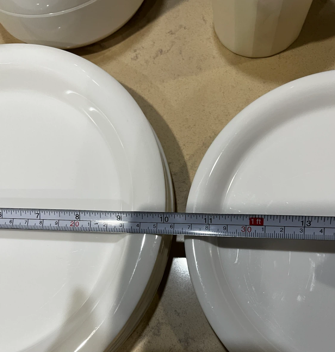 White Reusable Plates and Cups Set - photo 3