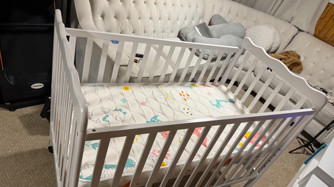 White Baby Crib with Mattress - photo 2