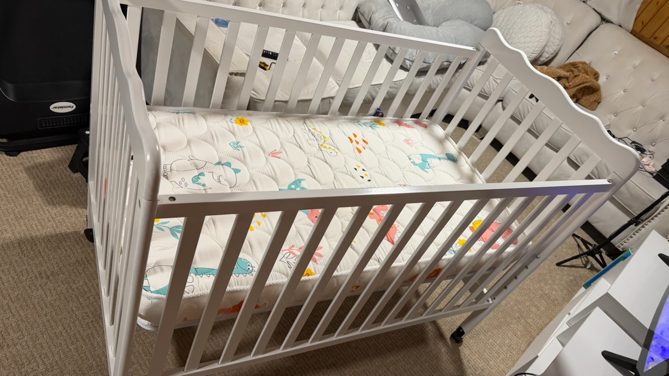 White Baby Crib with Mattress - photo 3