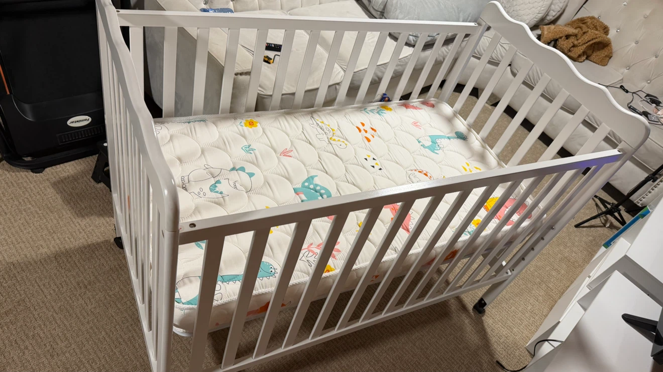 White Baby Crib with Mattress - photo 4