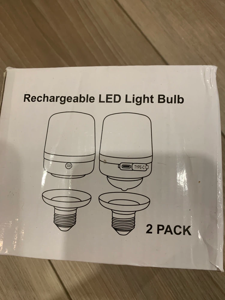 Rechargeable LED Light Bulb 2 Pack
