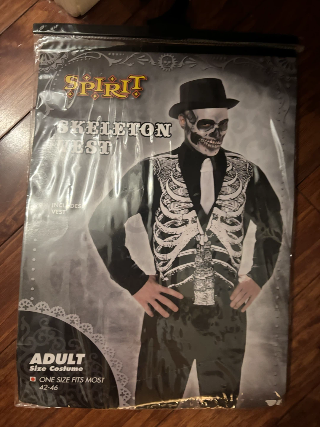 Spirit Halloween Skeleton Vest Adult Costume