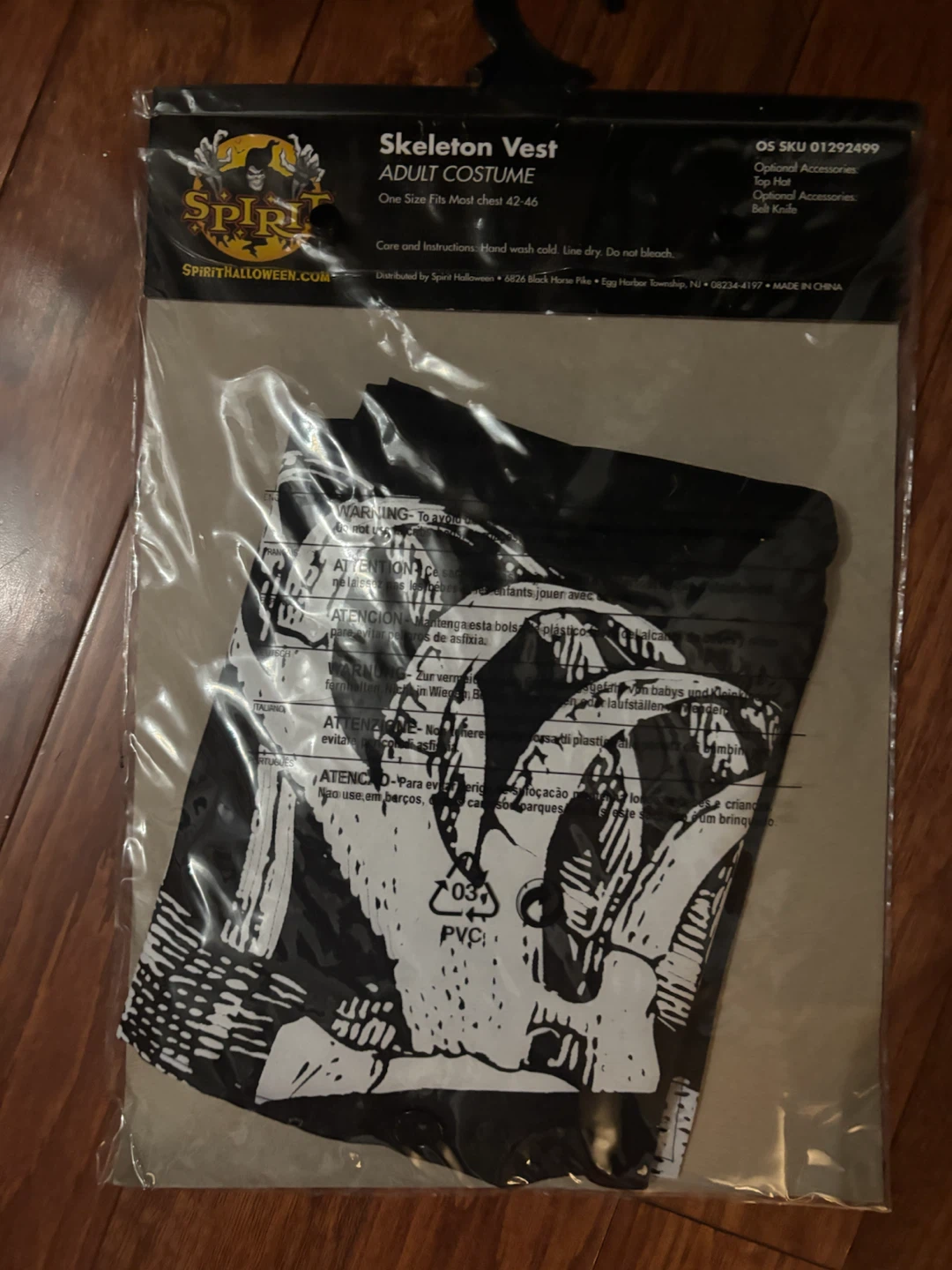 Spirit Halloween Skeleton Vest Adult Costume - photo 2