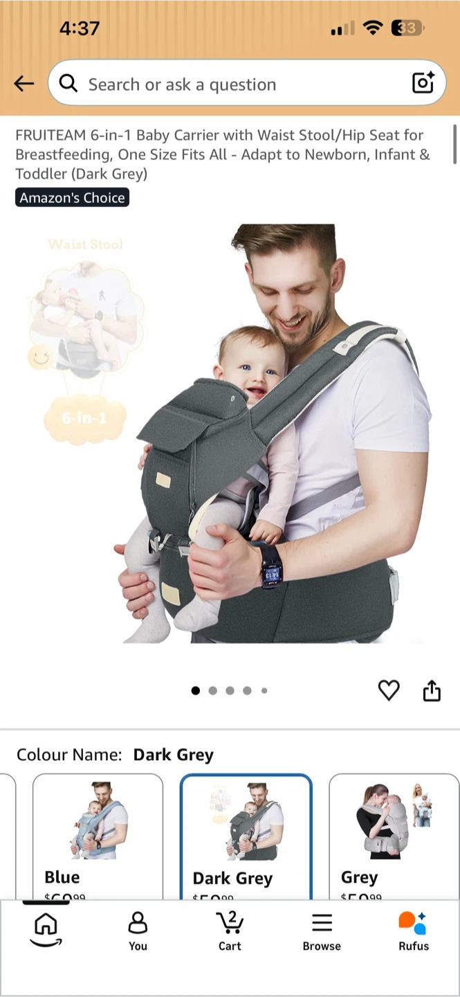 BNIB FRUITEAM 6-in-1 Baby Carrier