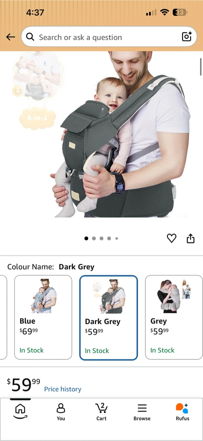BNIB FRUITEAM 6-in-1 Baby Carrier - photo 2