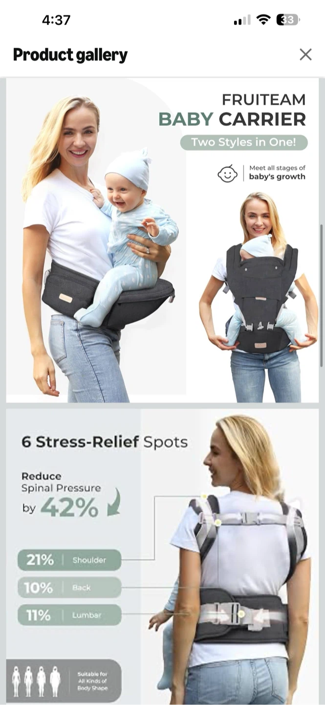 BNIB FRUITEAM 6-in-1 Baby Carrier - photo 4