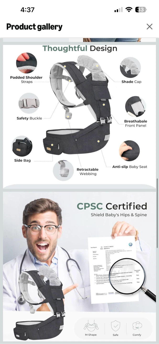 BNIB FRUITEAM 6-in-1 Baby Carrier - photo 5