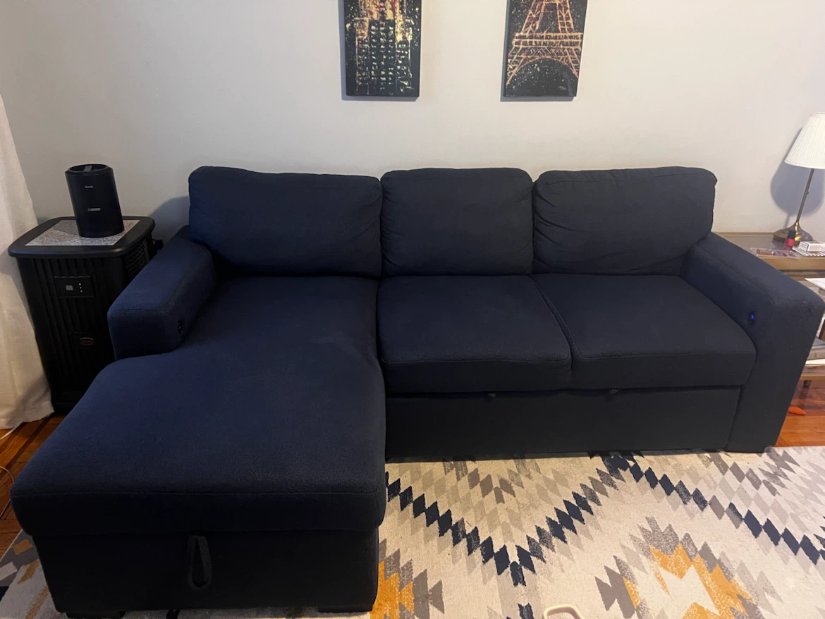 Playday Navy 93" Sectional Sofa with USB & USB-C Ports - photo 3