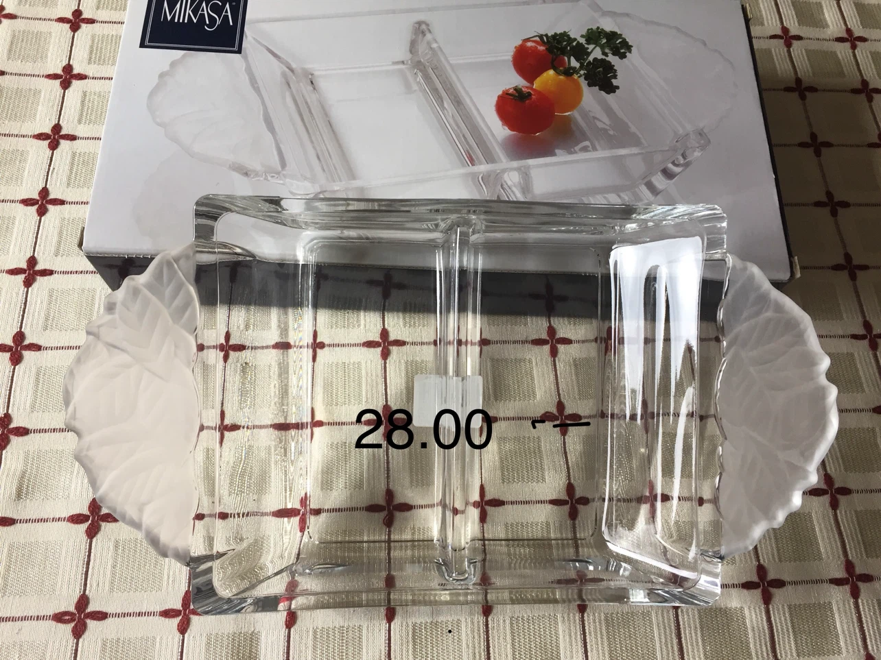 Mikasa Crystal Divided Serving Tray