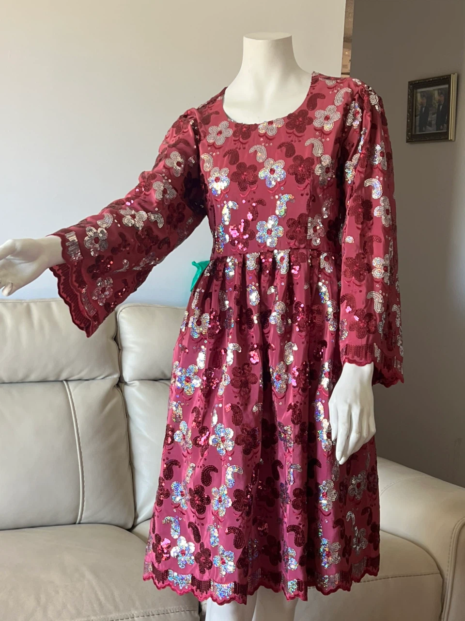 Sparkly Pink Floral Dress
