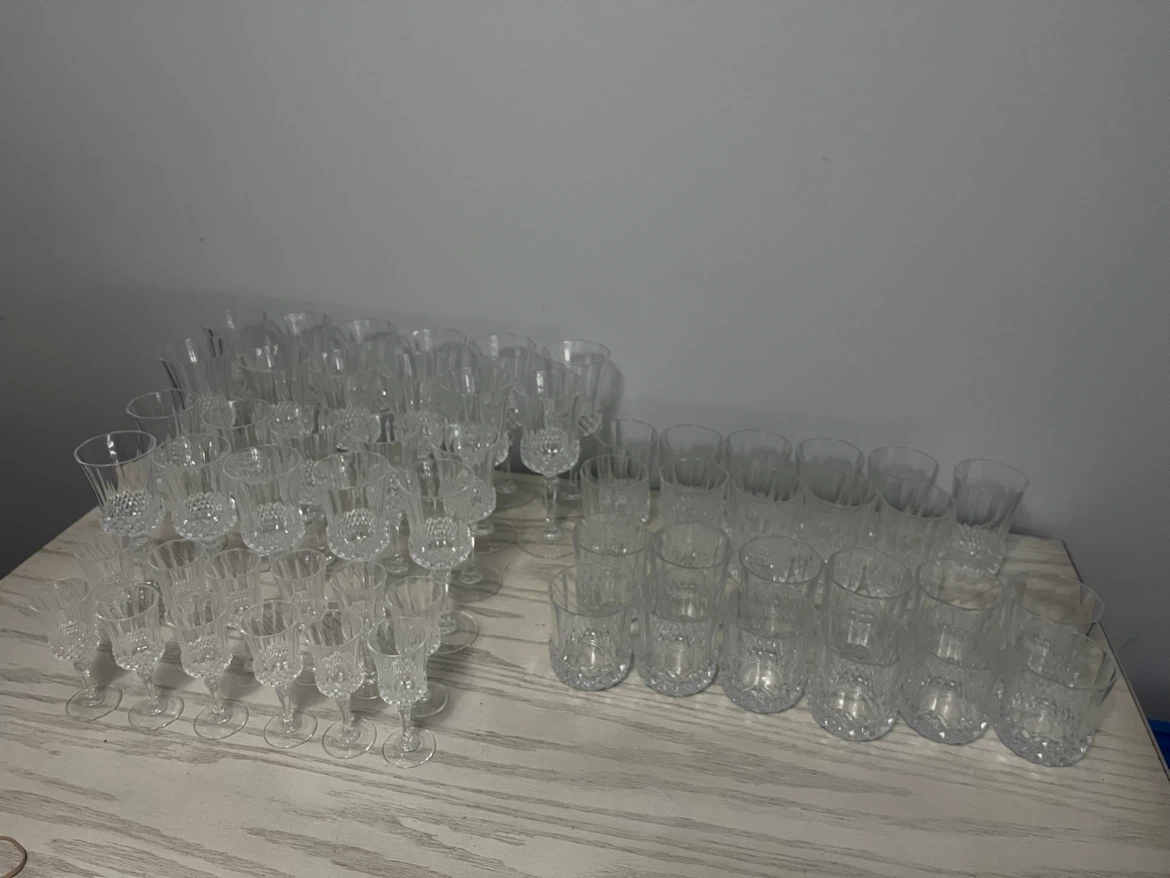 Cristal d’Arques Crystal Glassware; 57 Piece Set