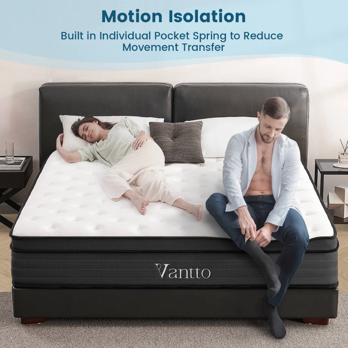 Vantto Twin and DoubleMattress, 10 Inch Memory Foam Hybrid - photo 4