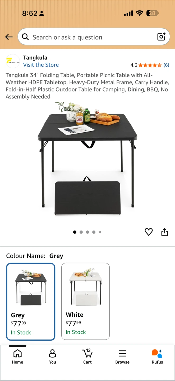 Tangula 34" Folding Table /4chairs
