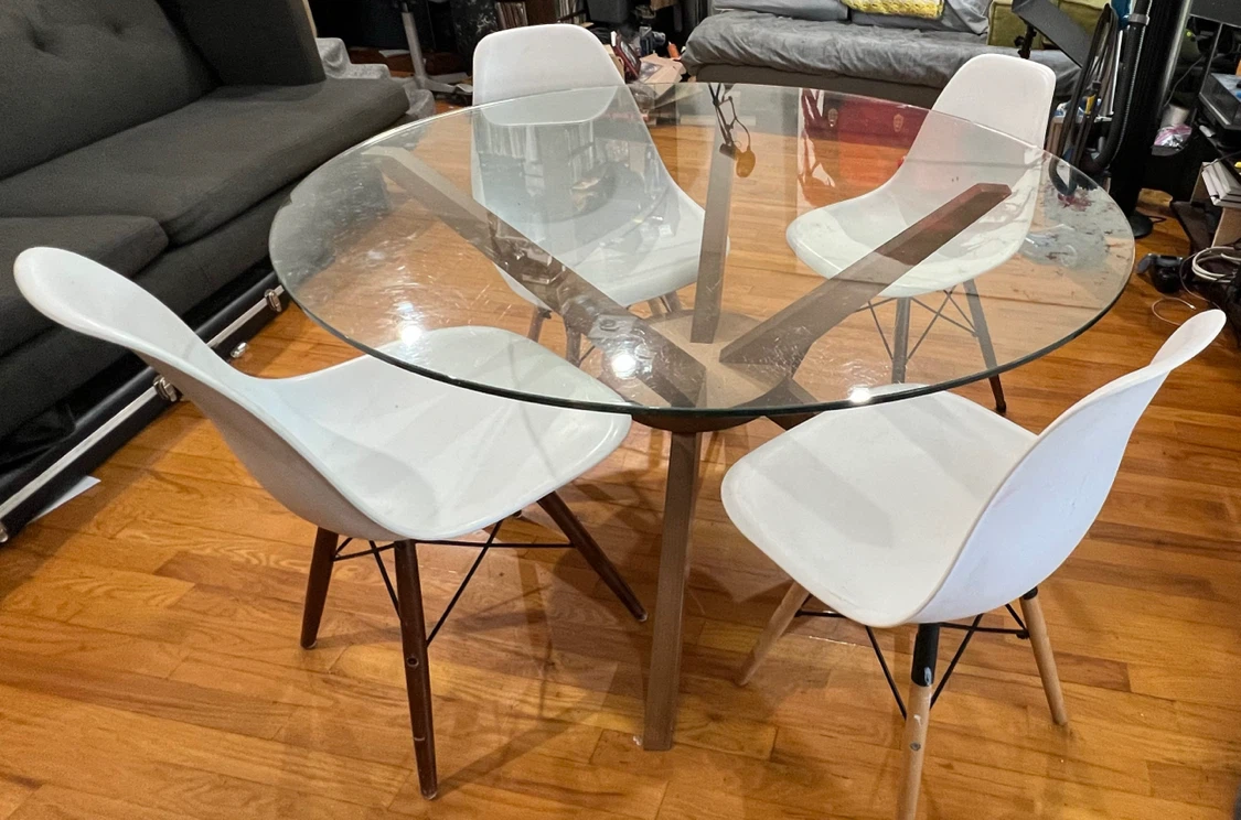 Mid century table and chairs - photo 3