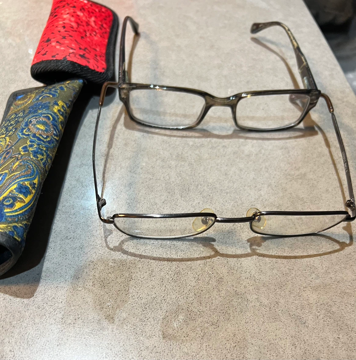 Eyeglasses with two cases