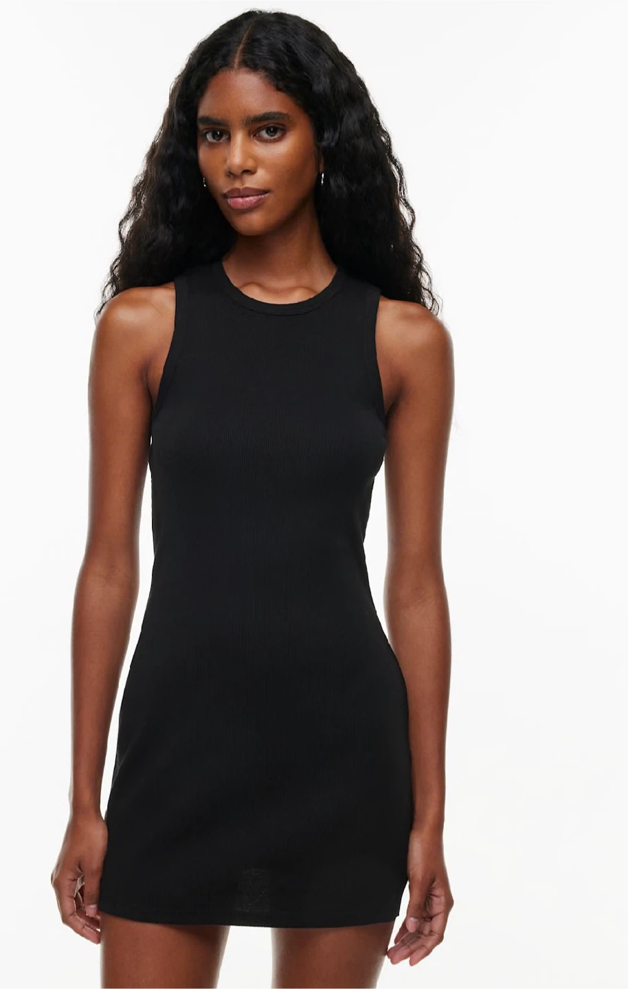 Denim Forum Ribbed Tank Dress Black -XS
