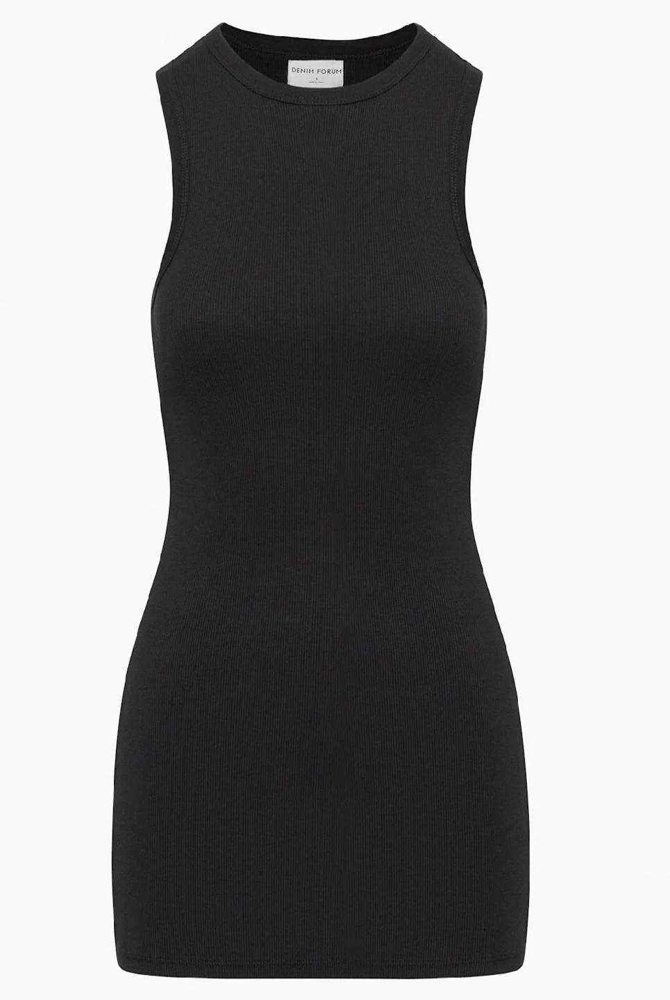 Denim Forum Ribbed Tank Dress Black -XS - photo 4