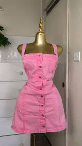 GAP Pink Denim Button-Front Dress - XS