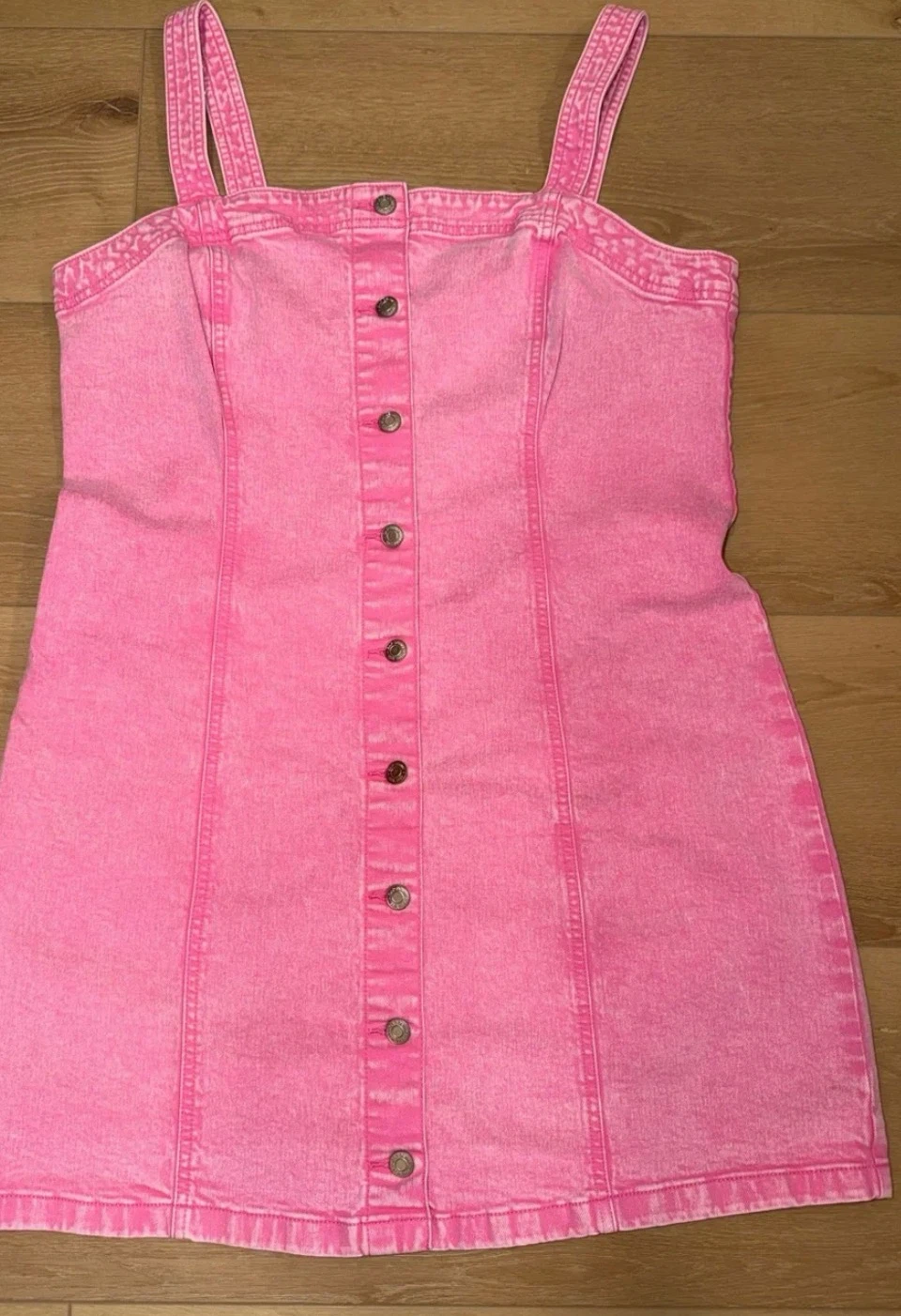 GAP Pink Denim Button-Front Dress - XS - photo 2