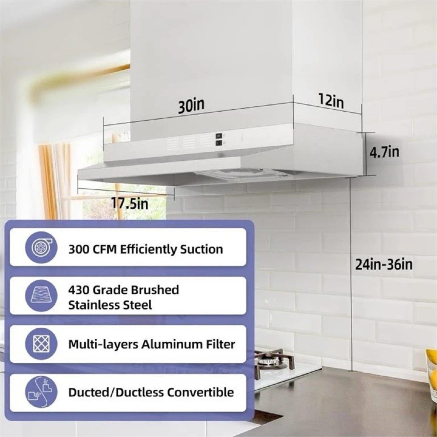 FIREGLAS Range Hood FGS-USF39A575AC - photo 4