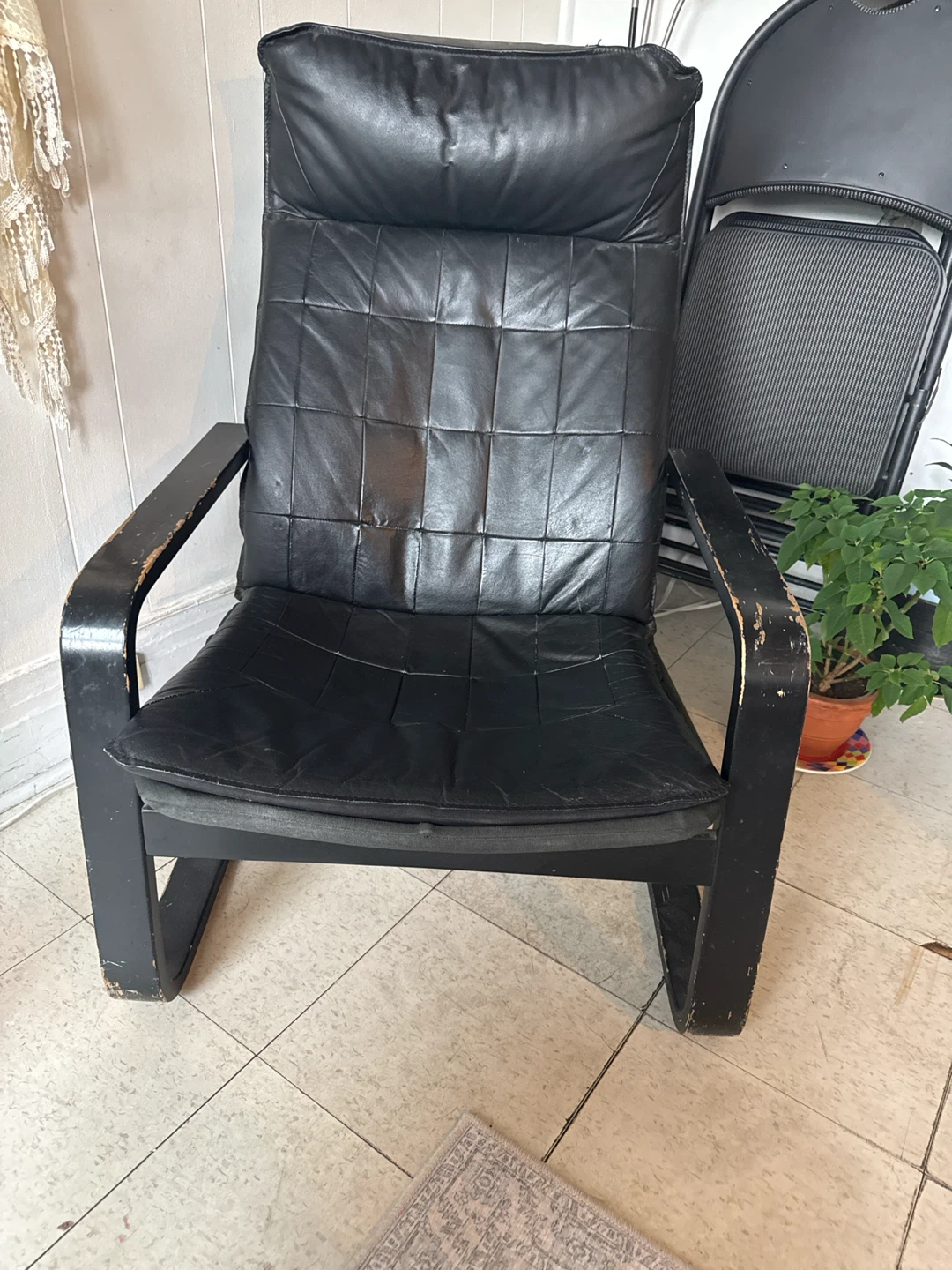 Black Leather Accent Chair