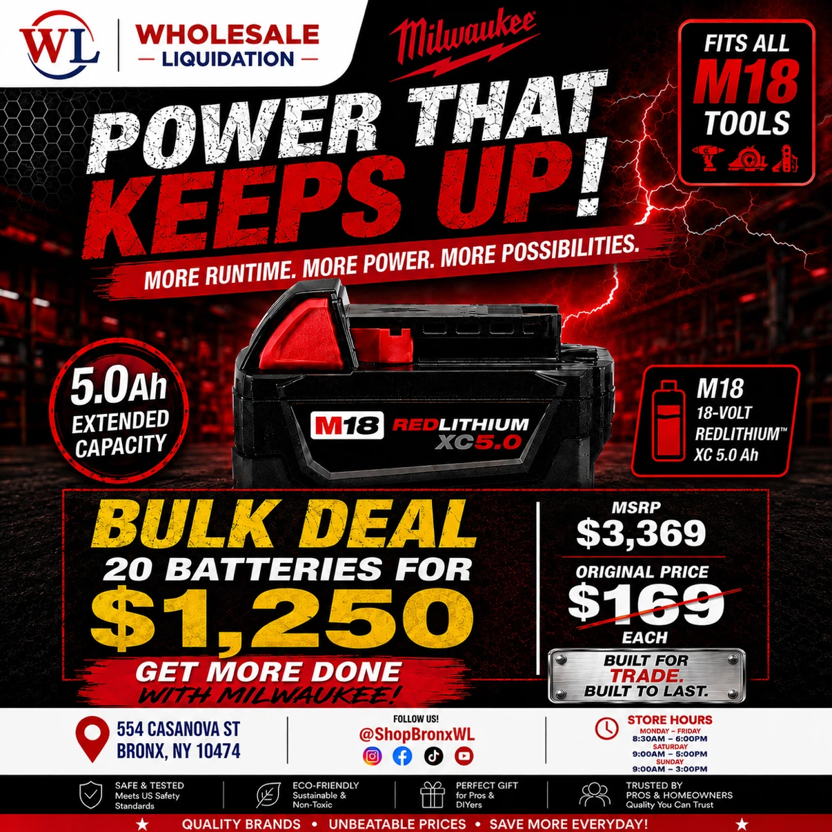 Milwaukee M18 RedLithium XC 5.0Ah Battery