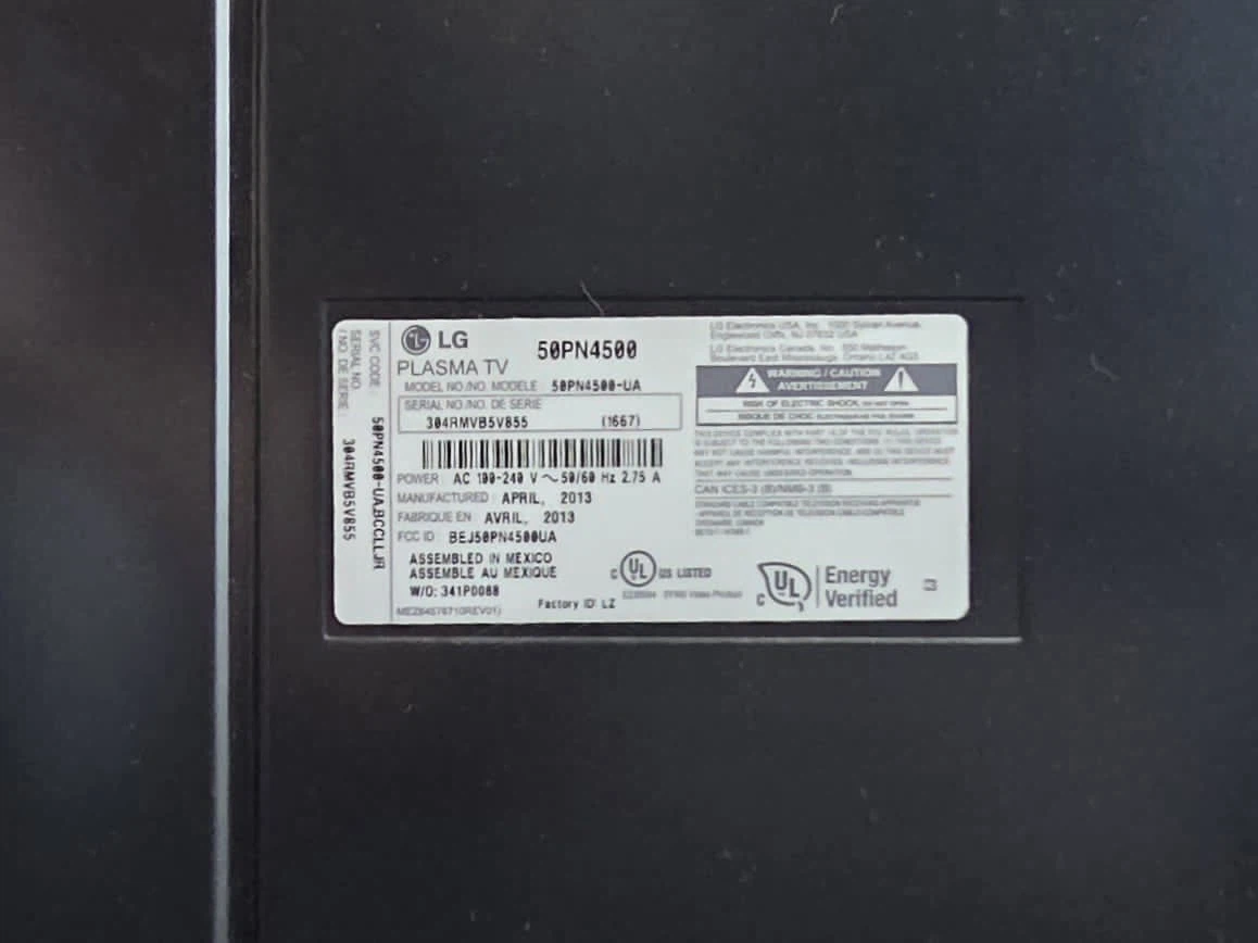 LG 50PN4500 Plasma TV - photo 4