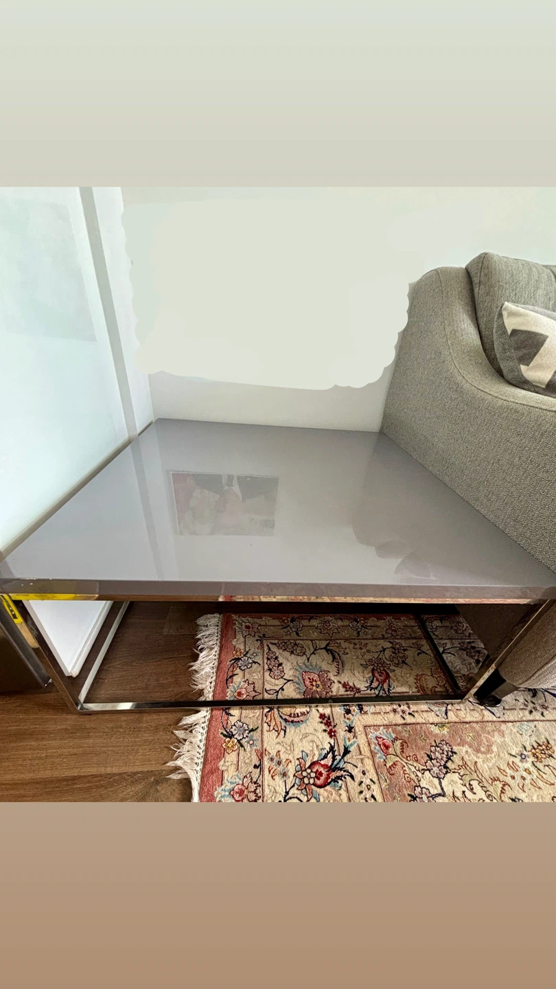 Grey Coffee Table with Chrome Frame - photo 5