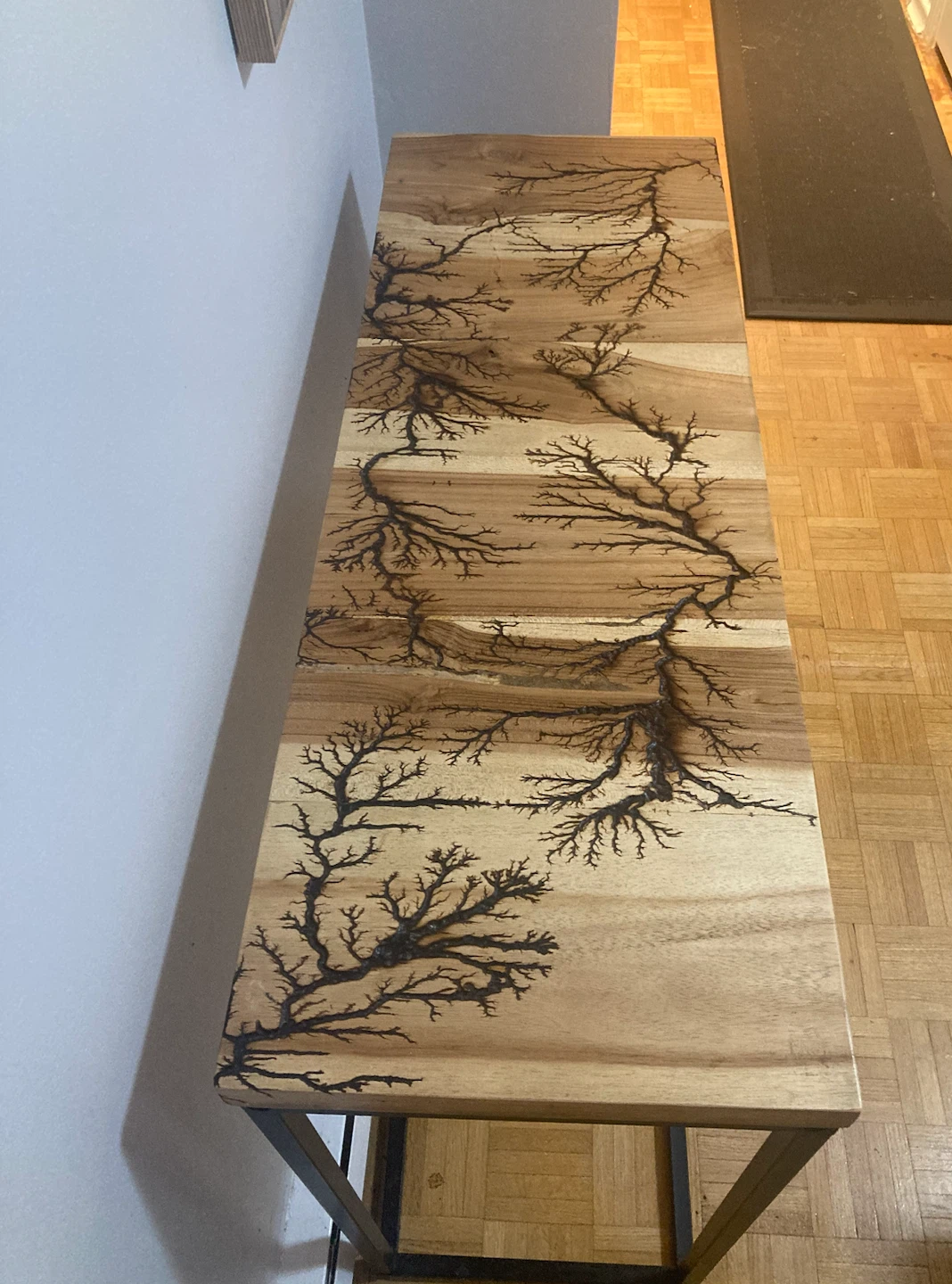 Wood topped side table. - photo 2