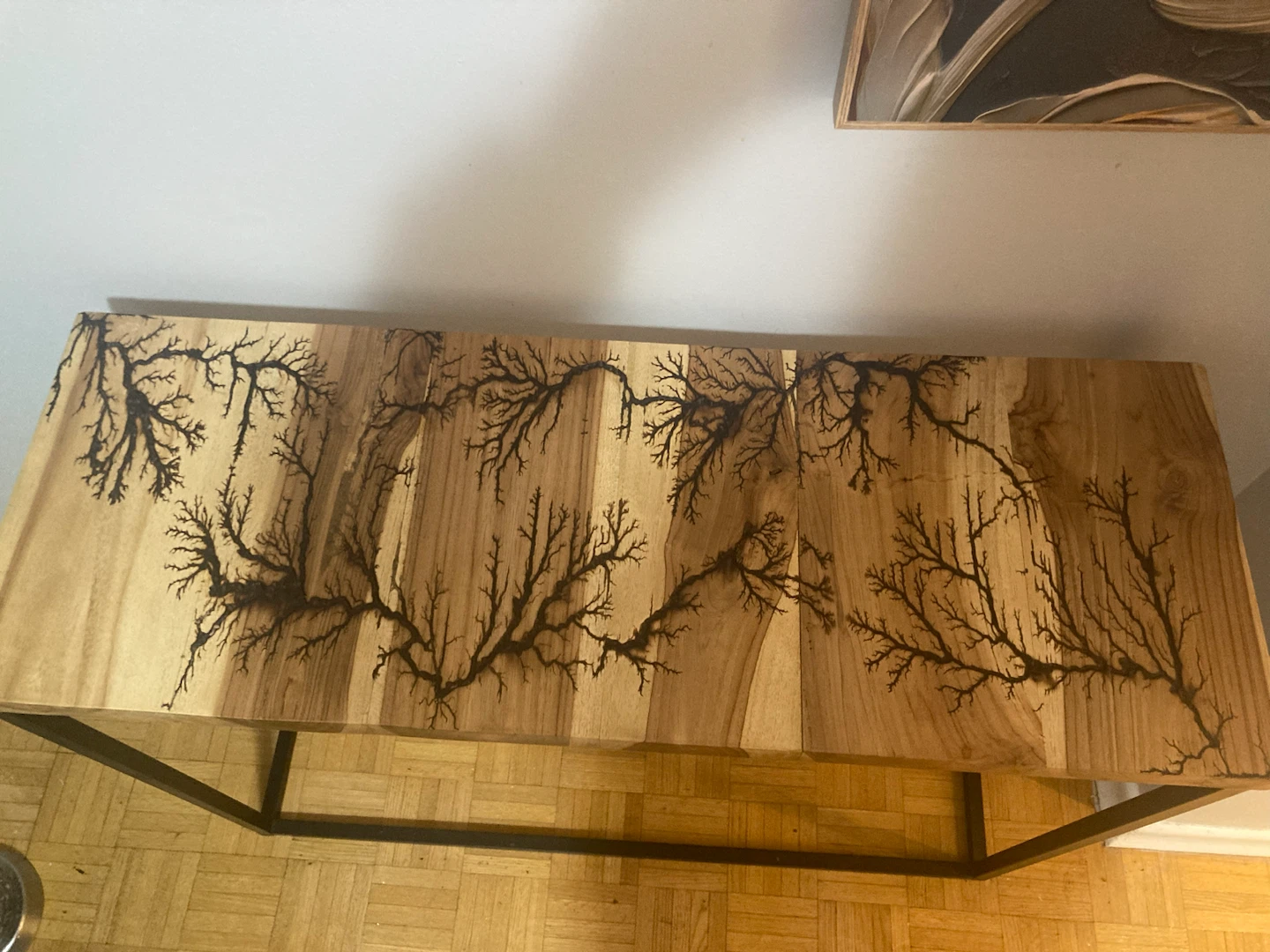 Wood topped side table. - photo 3