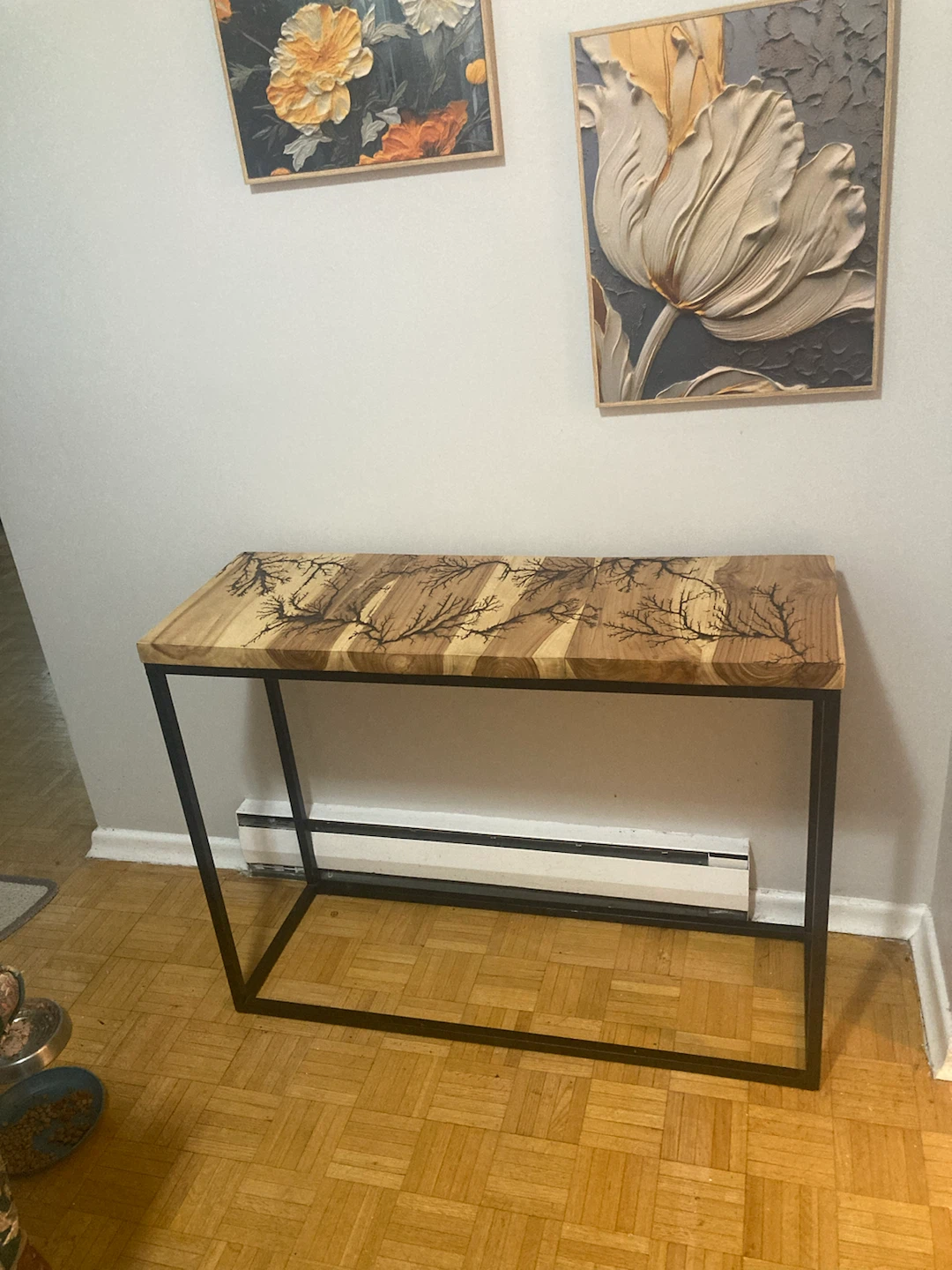 Wood topped side table. - photo 4