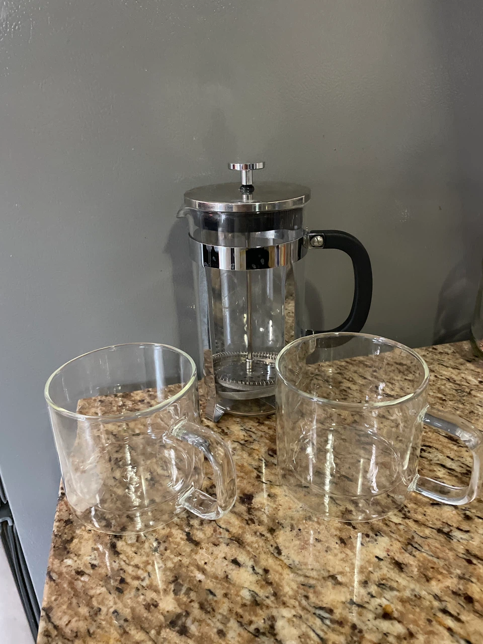 Glass French Press with 2 Mugs