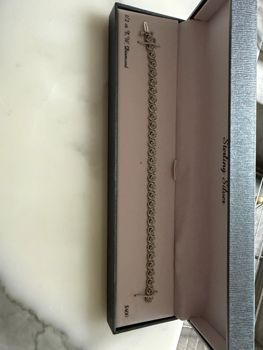 Sterling Silver 1/2 ct. T.W. Diamond Tennis Bracelet