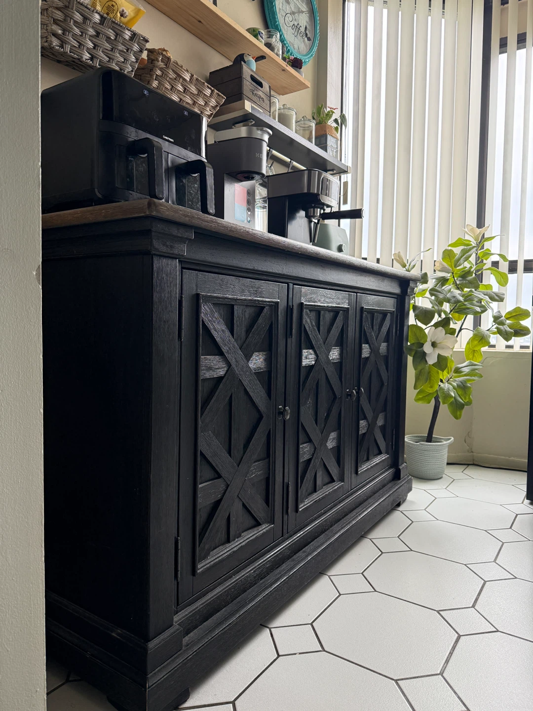 Black Sideboard Buffet Cabinet with Storage - photo 2
