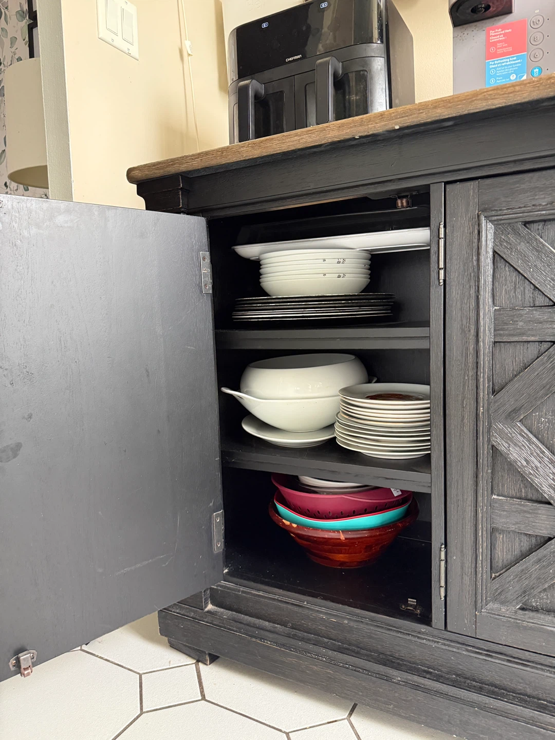 Black Sideboard Buffet Cabinet with Storage - photo 3