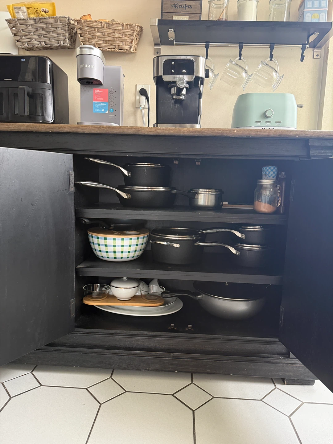 Black Sideboard Buffet Cabinet with Storage - photo 4