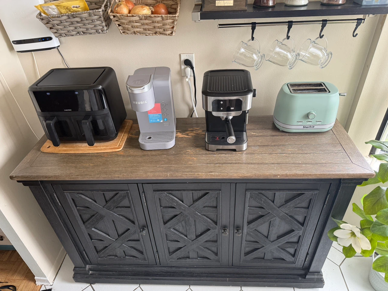 Black Sideboard Buffet Cabinet with Storage - photo 5