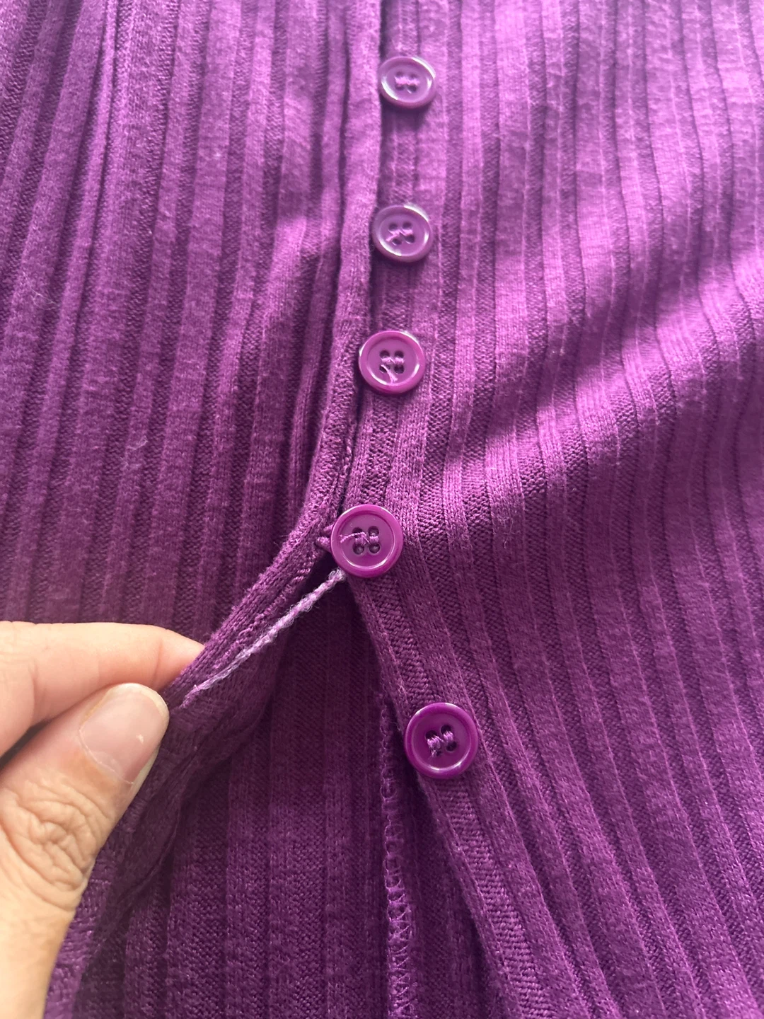 Fashion Nova Purple Ribbed Button-Up Top & Pants Set - photo 4