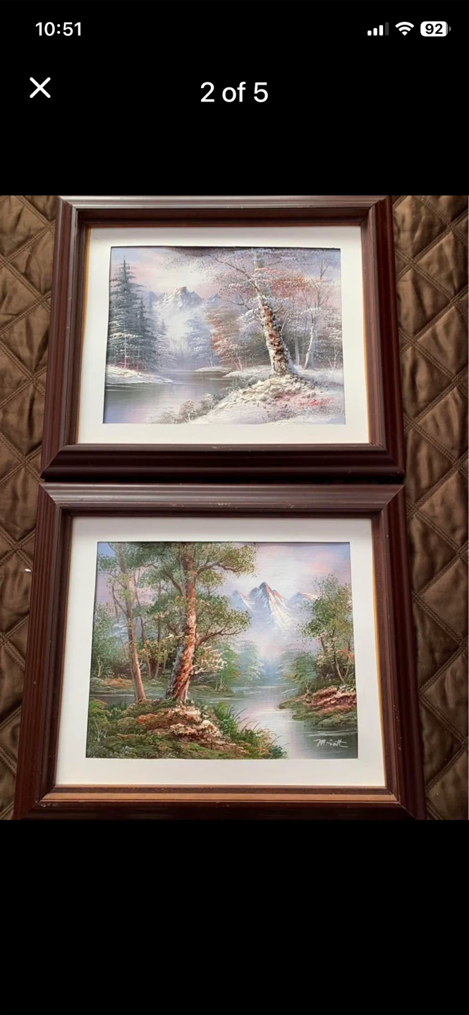 Set of 2 Framed Landscape Oil Paintings - photo 2