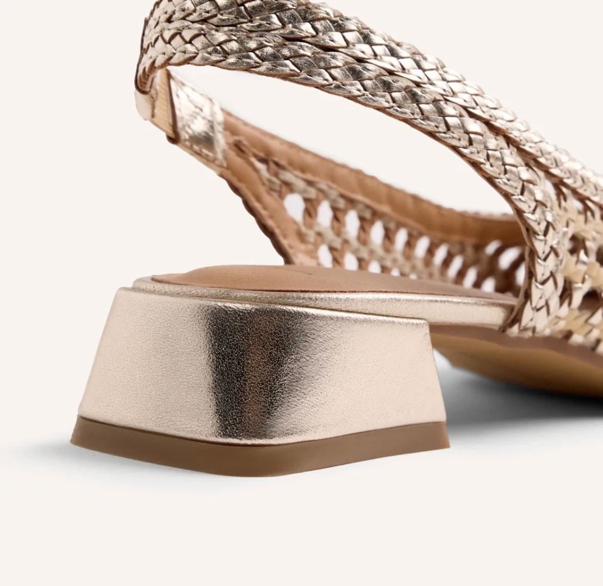 Braided Leather Slingback Heeled Shoes - photo 4