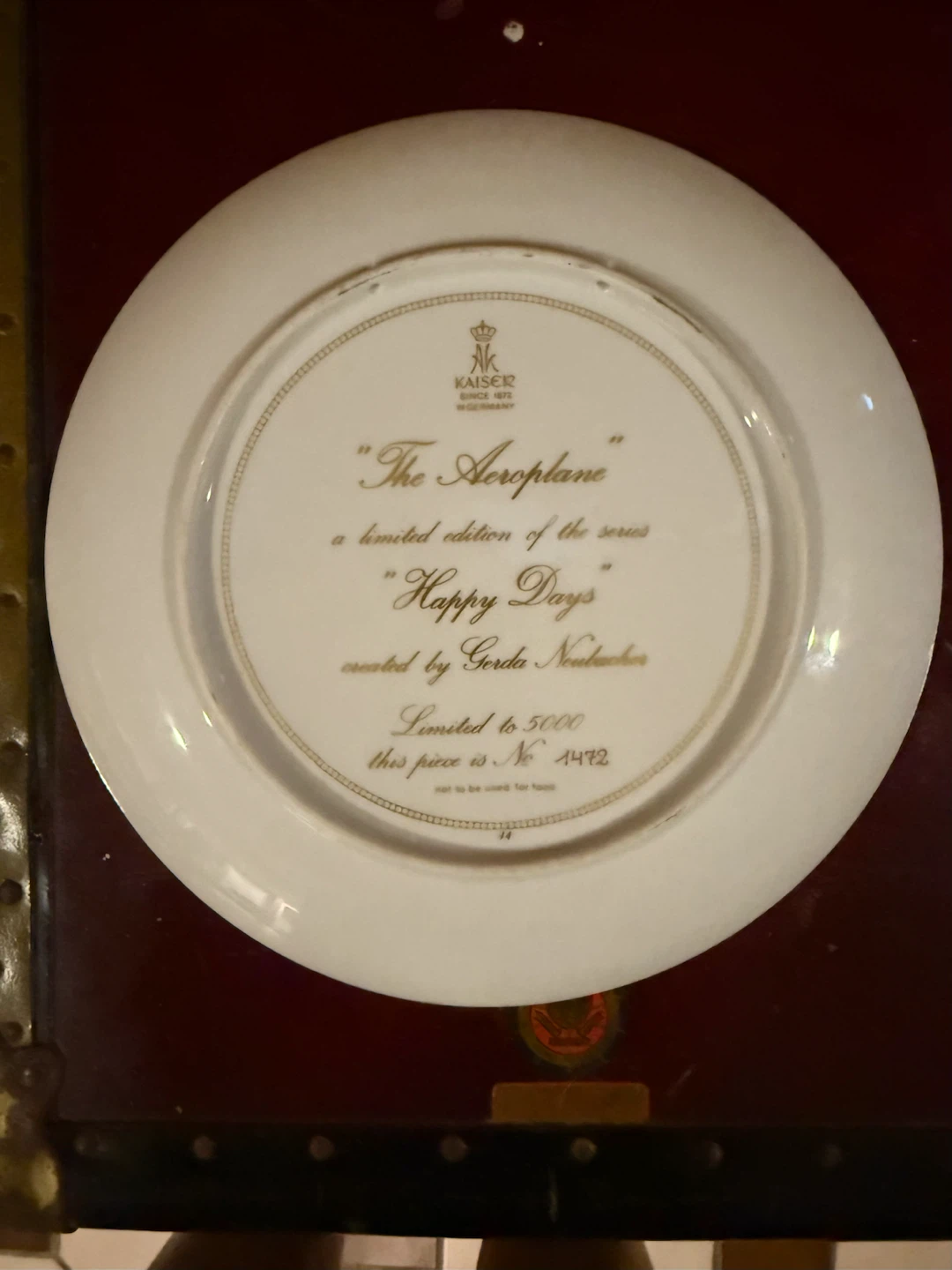 Kaiser "The Aeroplane" Limited Edition Collector's Plate - photo 2