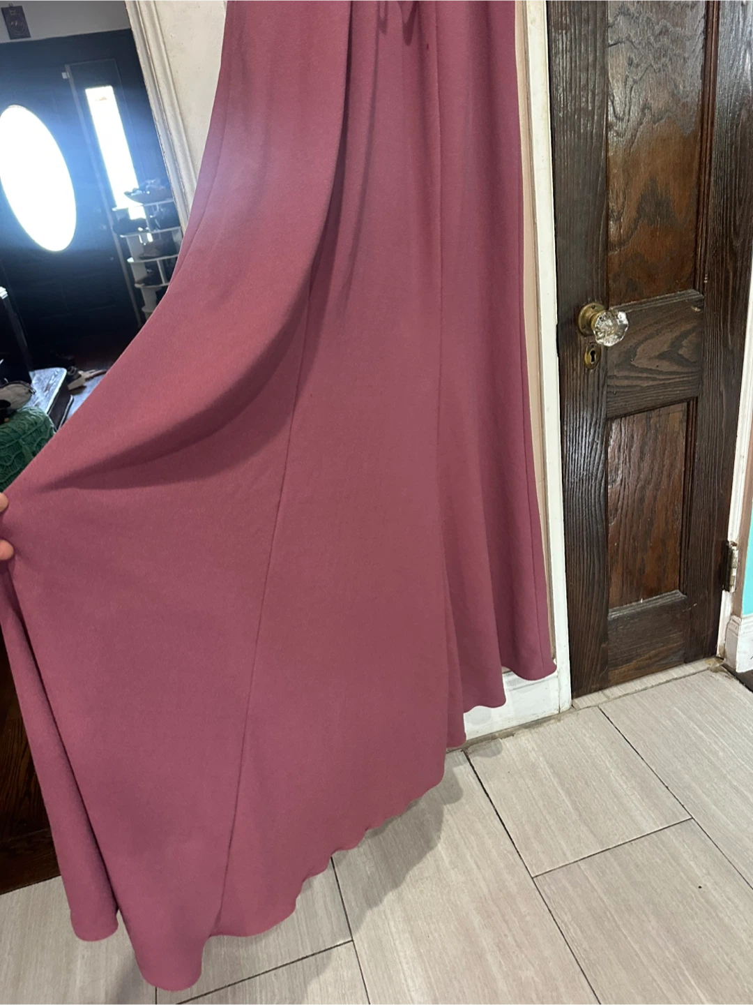 David's Bridal Mauve Lace Bodice Maxi Dress - photo 3