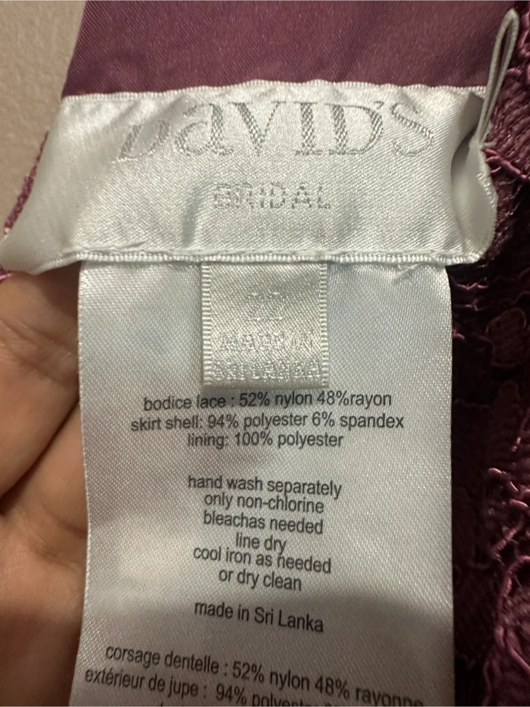 David's Bridal Mauve Lace Bodice Maxi Dress - photo 4