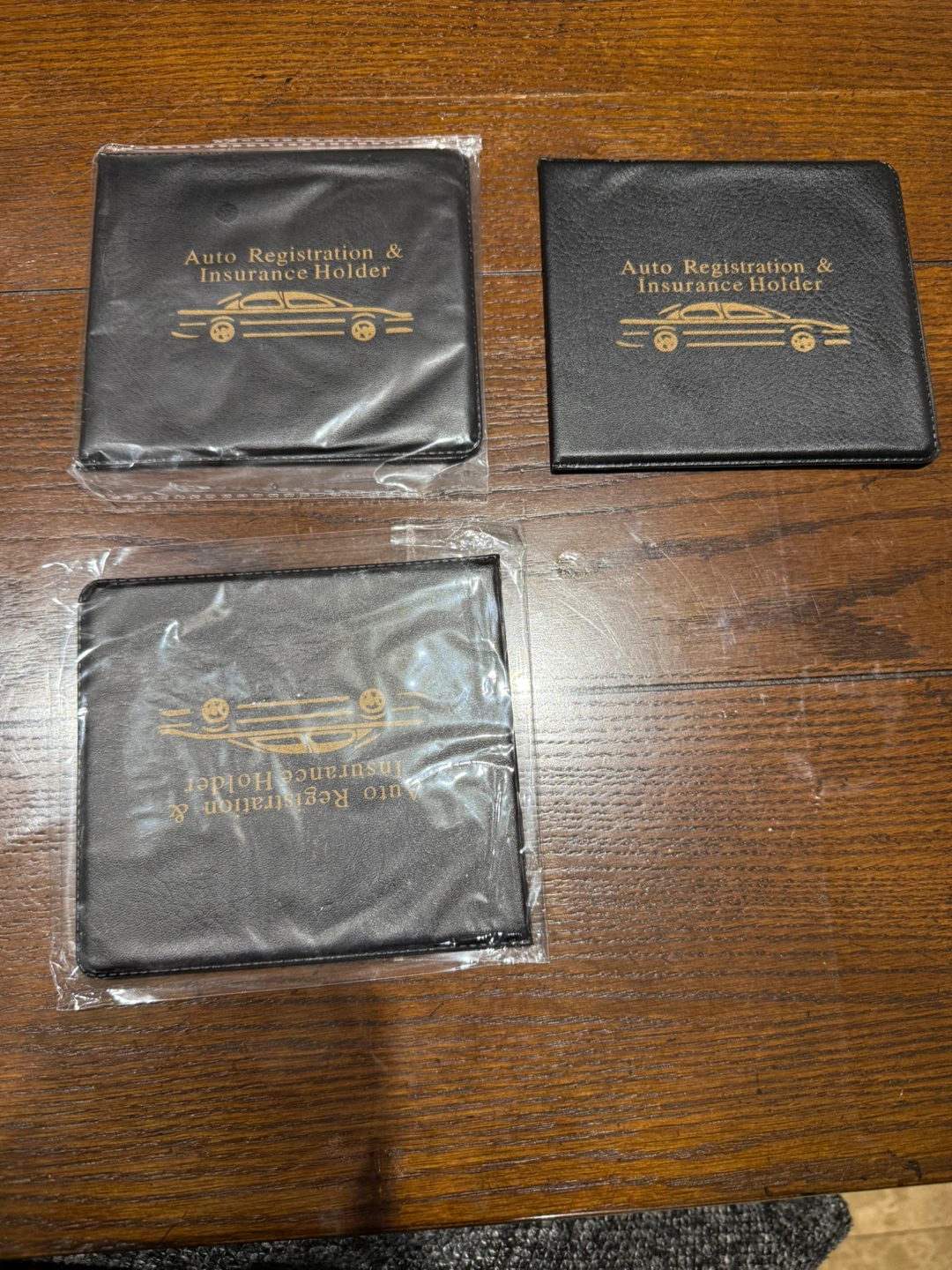 Black Auto Registration & Insurance Holder