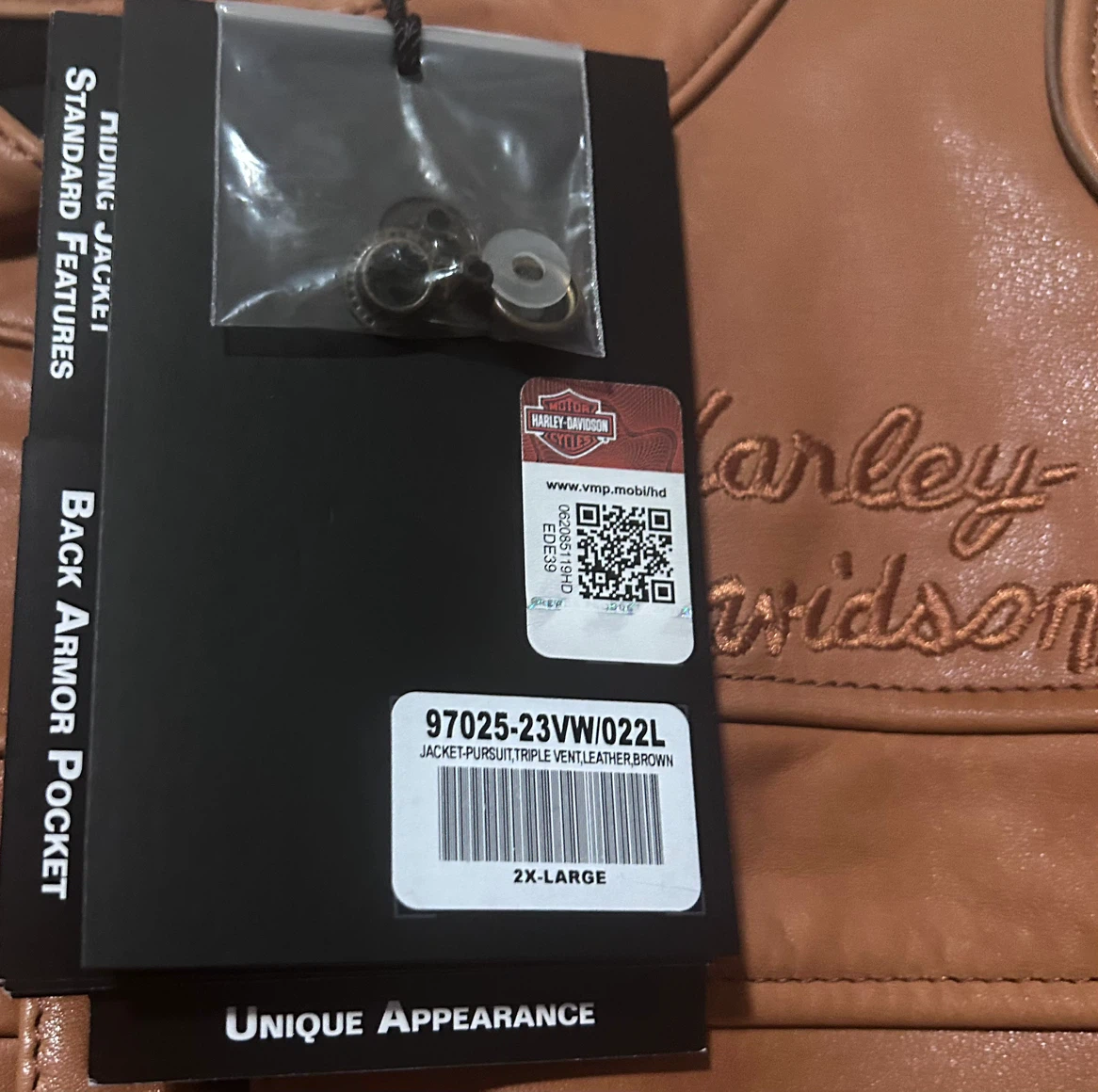 New Harley-Davidson Brown Leather Motorcycle Jacket