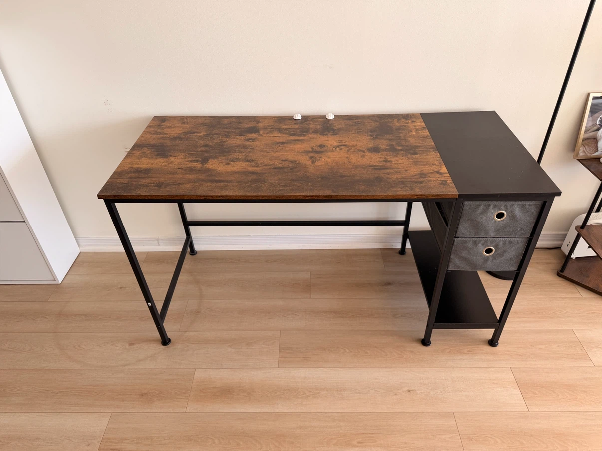 55 inch work desk with drawers