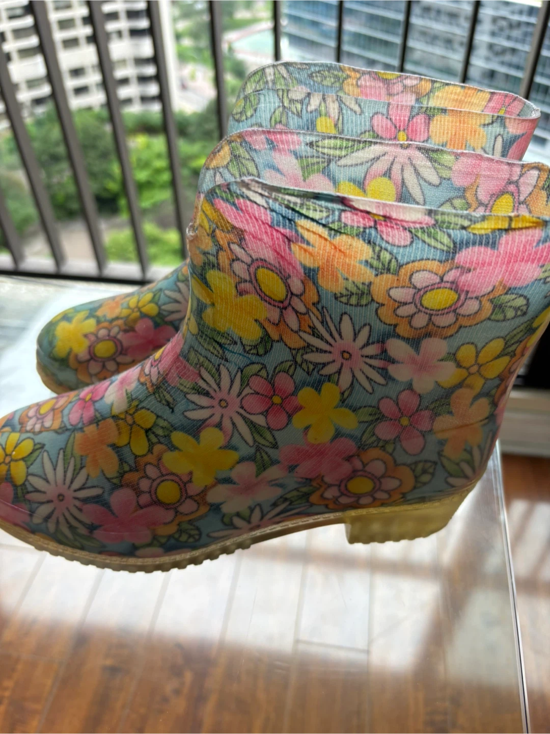 Floral Print Rain Boots