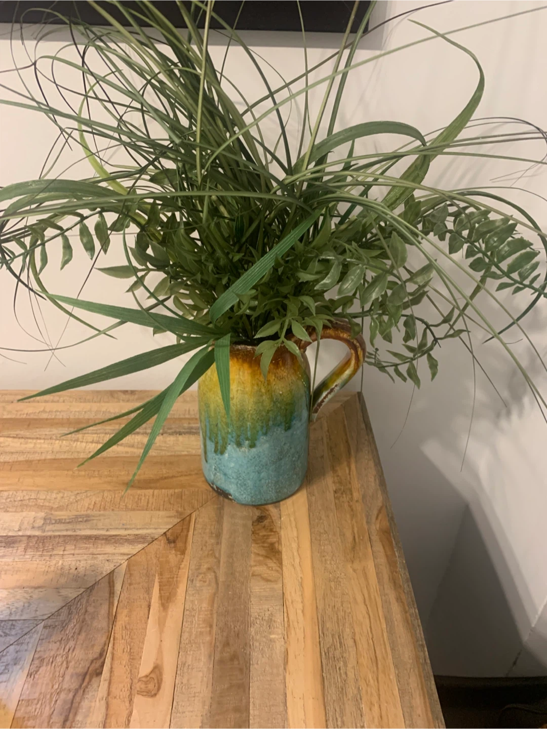 Ceramic Pitcher Vase with Greenery